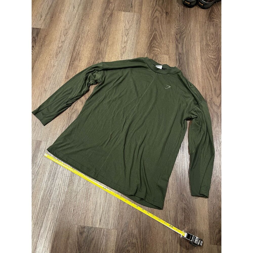 Gymshark Mens Olive Green long sleeve oversized workout